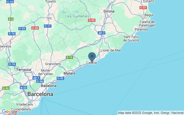 Kaart met locatie Stranden van Calella